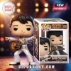 Elvis Presley Funko Pop Rock vinyl figure number 100 wearing a white jumpsuit with an acoustic guitar in its box.!