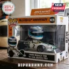 McLaren 60th Anniversary Funko Pop M2B racing car figurine in window display box with blue and white racing helmet.!