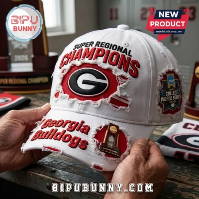 Georgia Bulldogs 2026 College World Series Distressed Baseball Cap
