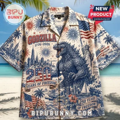 Godzilla I Love America Independence Day Hawaiian Shirt 2026