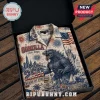 Godzilla themed button-down shirt with American flag, Statue of Liberty, and fireworks graphics in a black gift box.!
