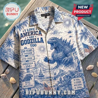 Godzilla I Love America Independence Day Hawaiian Shirt 2026 - Var