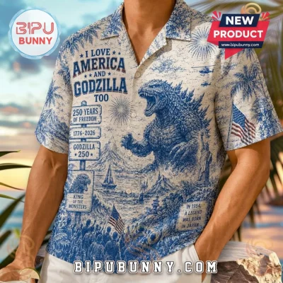 Godzilla I Love America Independence Day Hawaiian Shirt 2026 – Var