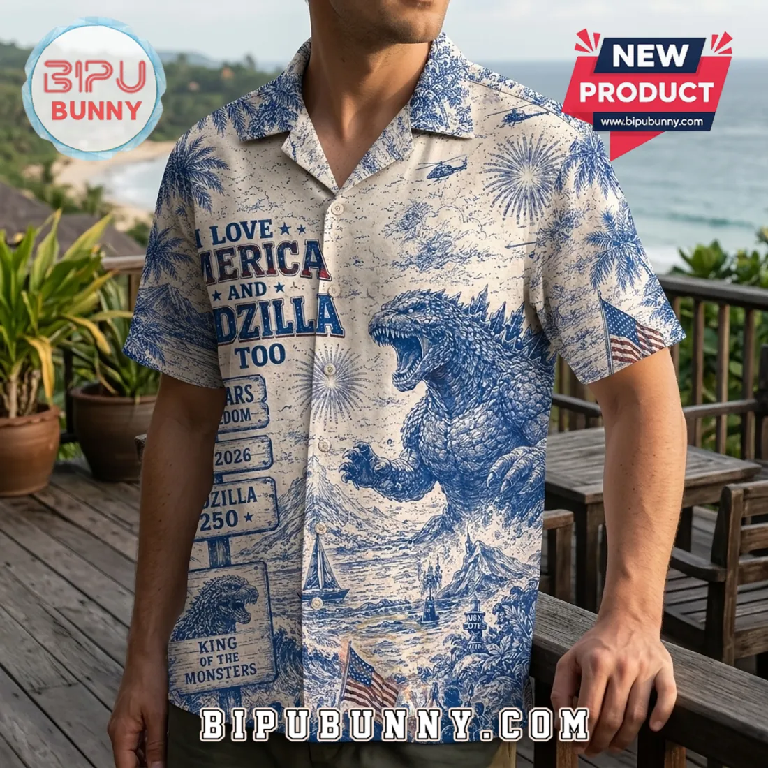Godzilla I Love America Independence Day Hawaiian Shirt 2026 – Var Godzilla I Love America Independence Day Hawaiian Shirt 2026 – Var