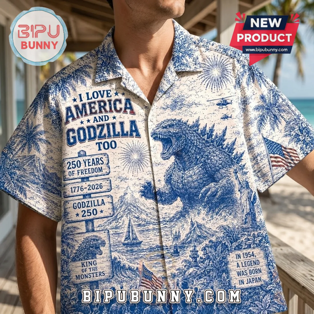 Godzilla I Love America Independence Day Hawaiian Shirt 2026 – Var Godzilla I Love America Independence Day Hawaiian Shirt 2026 – Var