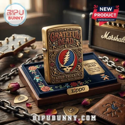 Grateful Dead Antique Brass Finish Limited Edition Lighter Case