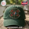 Forest green cotton baseball cap featuring embroidered compass, red roses, and the text May the Four Winds Blow You Safely Home.!