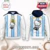 Hello Kitty Argentina soccer hoodie featuring light blue and white stripes, AFA logo, and number 10 jersey graphics.!