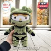Hello Kitty plush wearing green Spartan armor inspired by Master Chief from Halo with a gold visor.!