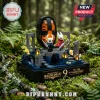 Hollow Knight brick building set featuring Knight and Hornet figures on a forest-themed base with glowing orange light.!