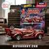 Hot Wheels Premium Grease 48th Anniversary Greased Lightning diecast car in cherry red with white lightning decals.!