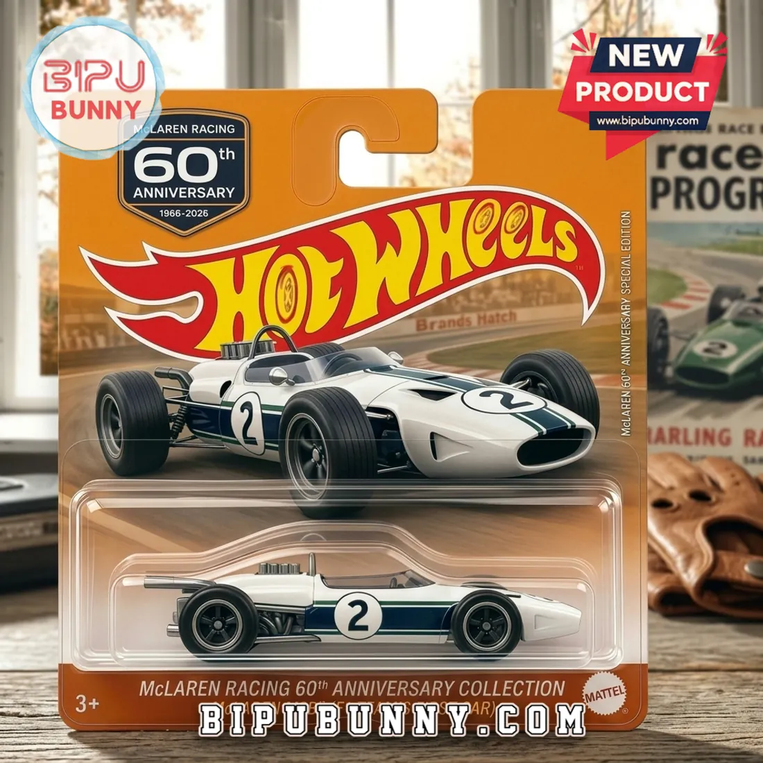 Hot Wheels x McLaren M2B 1966 60th Anniversary Edition Collectible Diecast Car Hot Wheels x McLaren M2B 1966 60th Anniversary Edition Collectible Diecast Car