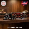 Black die-cast semi-truck toy featuring Rush Fifty Something Tour branding, band members, and Neil Peart drum set graphic.!