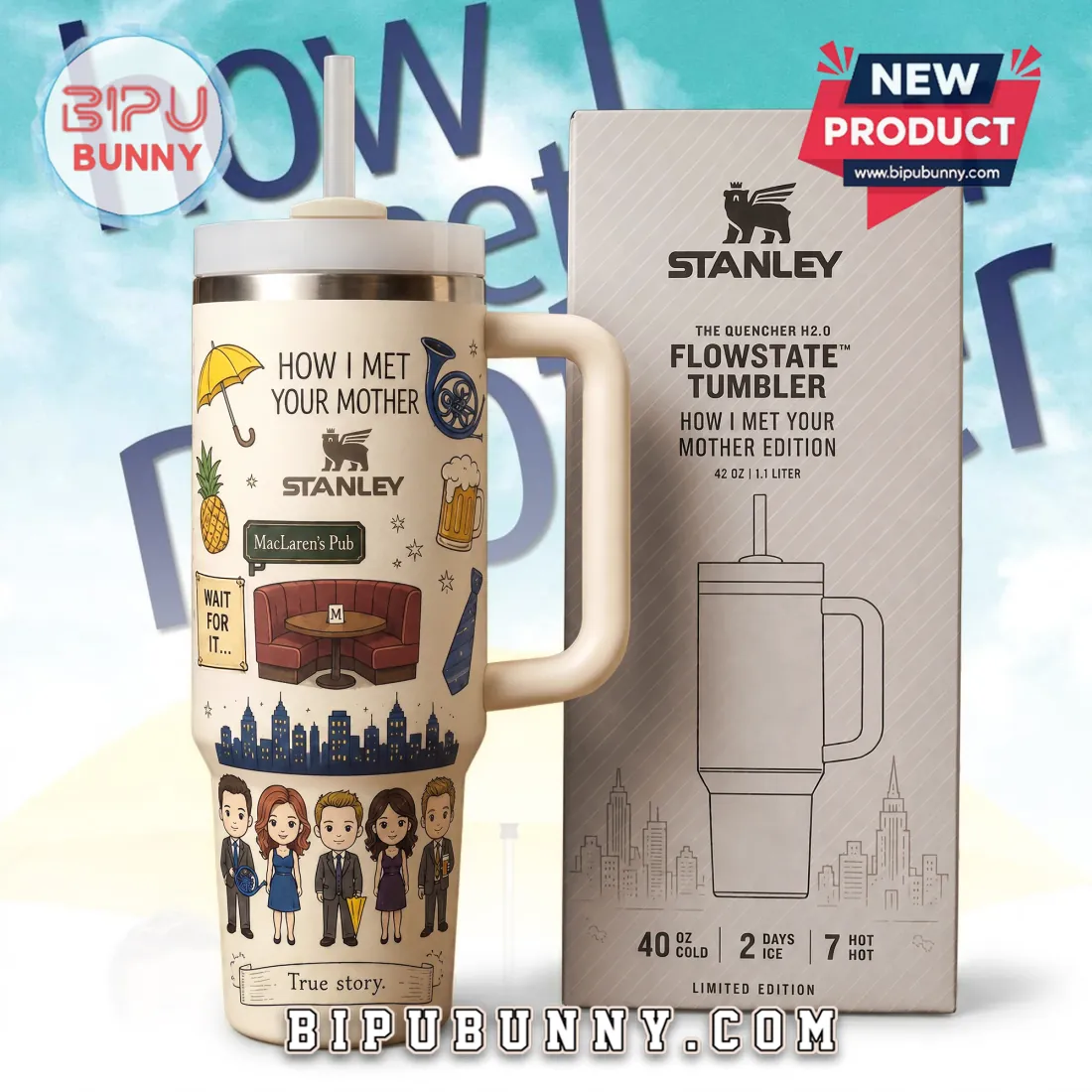 How I Met Your Mother Stanley Flowstate 40oz Insulated Tumbler How I Met Your Mother Stanley Flowstate 40oz Insulated Tumbler