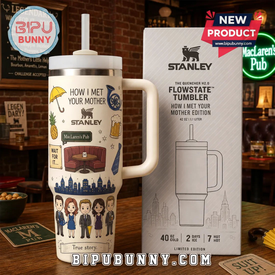 How I Met Your Mother Stanley Flowstate 40oz Insulated Tumbler How I Met Your Mother Stanley Flowstate 40oz Insulated Tumbler