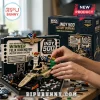 Brick Garage Indy 500 building block set featuring a Felix Rosenqvist racing car, winner trophy, and display stand.!