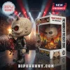 Iron Maiden The Number of the Beast Eddie vinyl figure with red devil puppet standing on a concert stage background.!