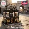 Jack Daniel's 160th anniversary building brick set with miniature figures, saloon decor, and black and white facade.!