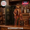 Jack Daniel's 160th Anniversary amber glass bottle shaped like a man in a hat standing on a safe on a wooden table.!