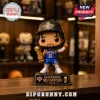 Jalen Brunson New York Knicks vinyl figure holding a gold trophy, wearing a 2026 NBA Champions cap and jersey.!