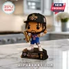 Jalen Brunson New York Knicks vinyl figure wearing an NBA Champions 2026 cap and holding a gold Larry O'Brien trophy.!