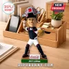 Javy Lopez baseball catcher bobblehead figurine wearing team gear with a Coca-Cola logo on the green field base.!