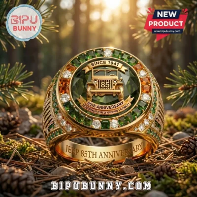 Jeep 85th Anniversary Since 1941 Gold Plated Sculpted Commemorative Ring