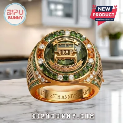 Jeep 85th Anniversary Since 1941 Gold Plated Sculpted Commemorative Ring