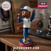 Jermaine Dupri bobblehead figure wearing a white and blue varsity jacket, jeans, gold glasses, and a blue and white cap.!