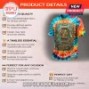 Jimmy Buffett Margaritaville tie-dye crew neck t-shirt with distressed edges and tropical graphic print.!