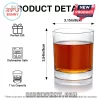 Clear 11oz whiskey rocks glass with 3.54 inch height and 3.15 inch width dimensions, dishwasher safe, white background.!