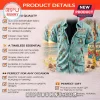 Teal short-sleeved button-down shirt with tropical parrots, cocktails, and burger icons featuring Margaritaville branding.!