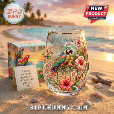 Jimmy Buffett Tropical Parrot Wine Glass