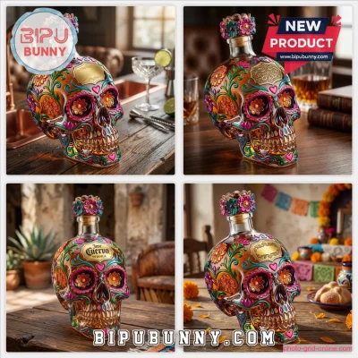 Jose Cuervo Day of the Dead Sugar Skull Tequila Bottle