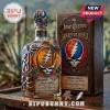 Jose Cuervo Grateful Dead tequila anejo bottle with metal dancing bear emblems and Steal Your Face logo label.!