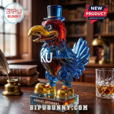 Kansas Jayhawks 2026 Big 12 Champions Glass Whiskey Decanter