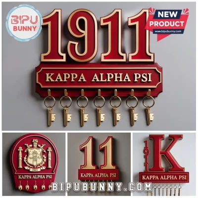 Kappa Alpha Psi 1911 Wooden Wall Mounted Key Holder