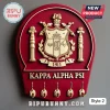 Kappa Alpha Psi wall-mounted key rack with red shield, gold crest, 1911 text, and five brass hanging hooks.!