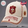 Off-white Kappa Alpha Psi baseball cap with red embroidered shield, Greek letters, and text on brim on gray background.!