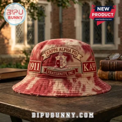Kappa Alpha Psi Crimson and Cream Tie Dye Fraternity 1911 Bucket Hat
