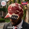 Kappa Alpha Psi baseball cap in crimson and cream camouflage print featuring embroidered Greek letters and silhouettes.!