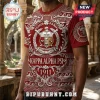 Kappa Alpha Psi fraternity t-shirt in red and white with Greek key patterns, crest logo, and 1911 text print.!