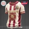 Kappa Alpha Psi fraternity t-shirt in crimson and cream with gold 3D embossed crest, Greek lettering, and cane emblems.!