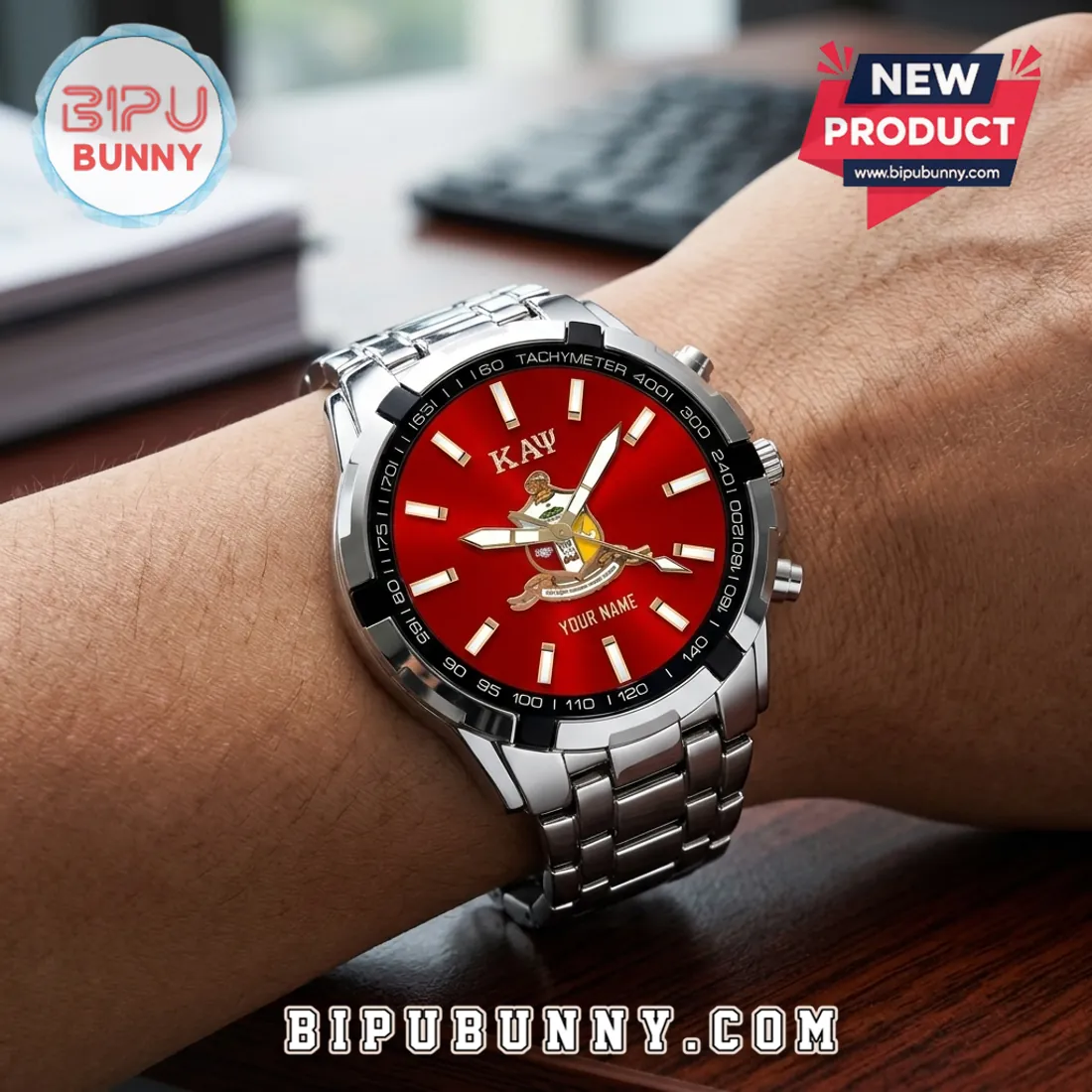 Kappa Alpha Psi Red Dial Stainless Steel Men Watch Kappa Alpha Psi Red Dial Stainless Steel Men Watch
