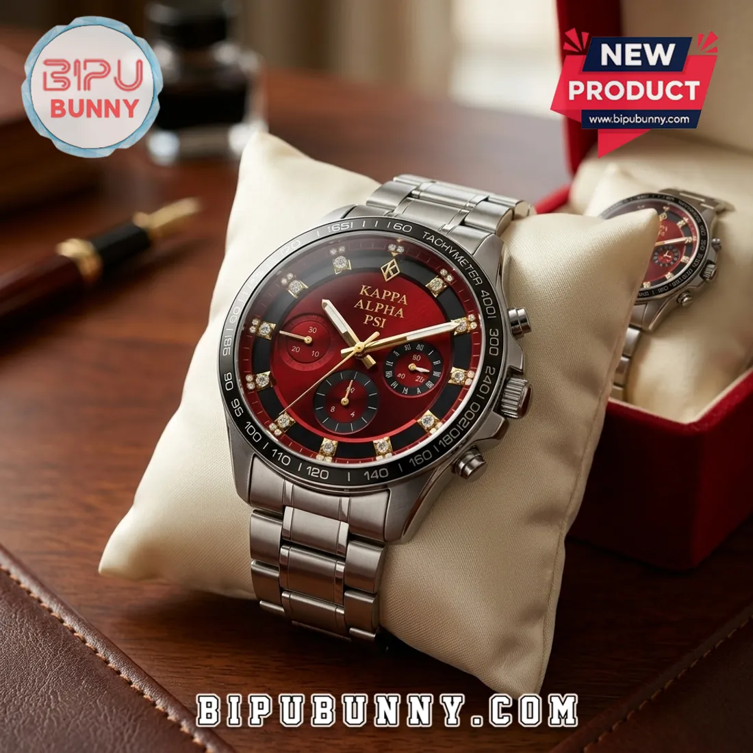Kappa Alpha Psi Stainless Steel Black and Gold Chronograph Watch Kappa Alpha Psi Stainless Steel Black and Gold Chronograph Watch