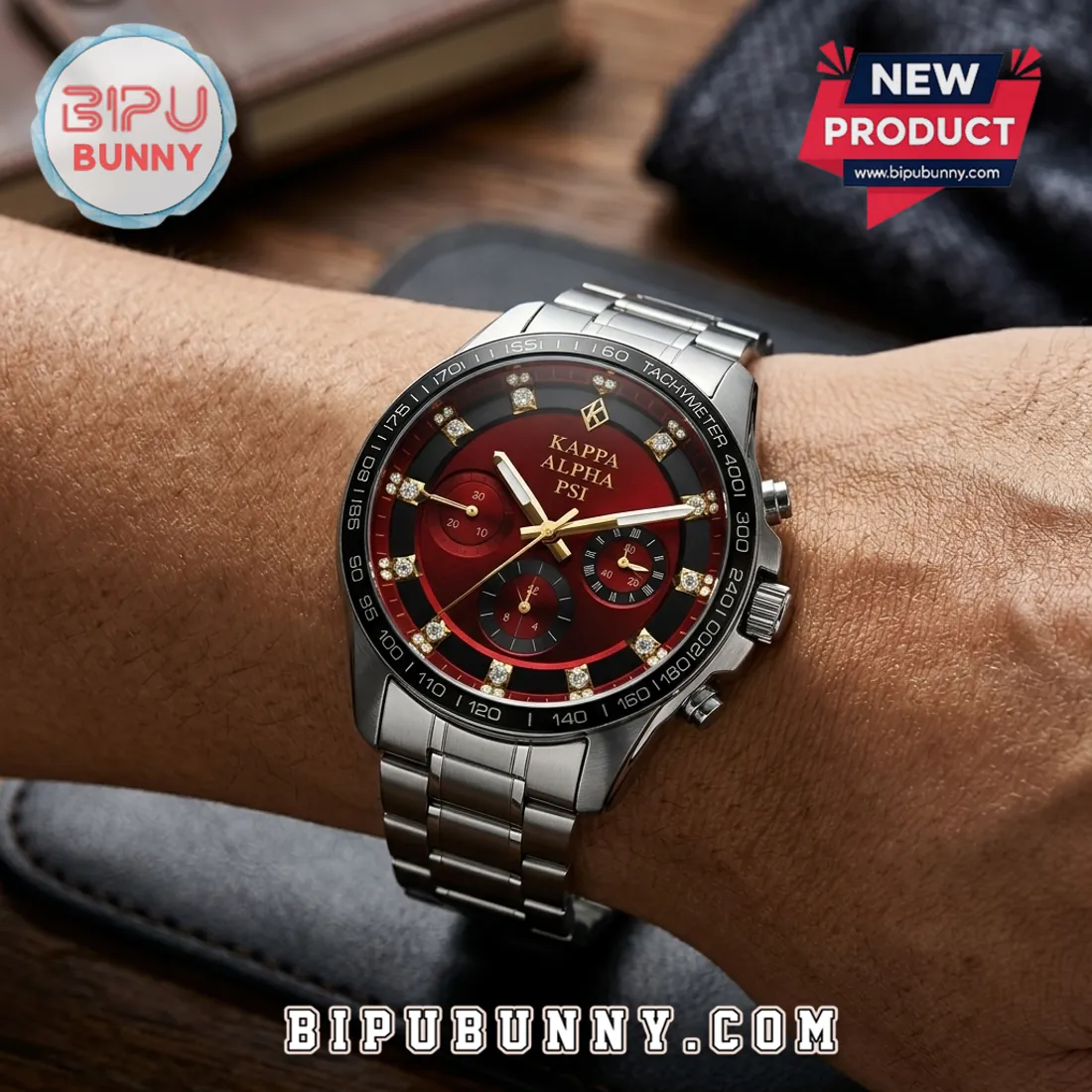 Kappa Alpha Psi Stainless Steel Black and Gold Chronograph Watch Kappa Alpha Psi Stainless Steel Black and Gold Chronograph Watch