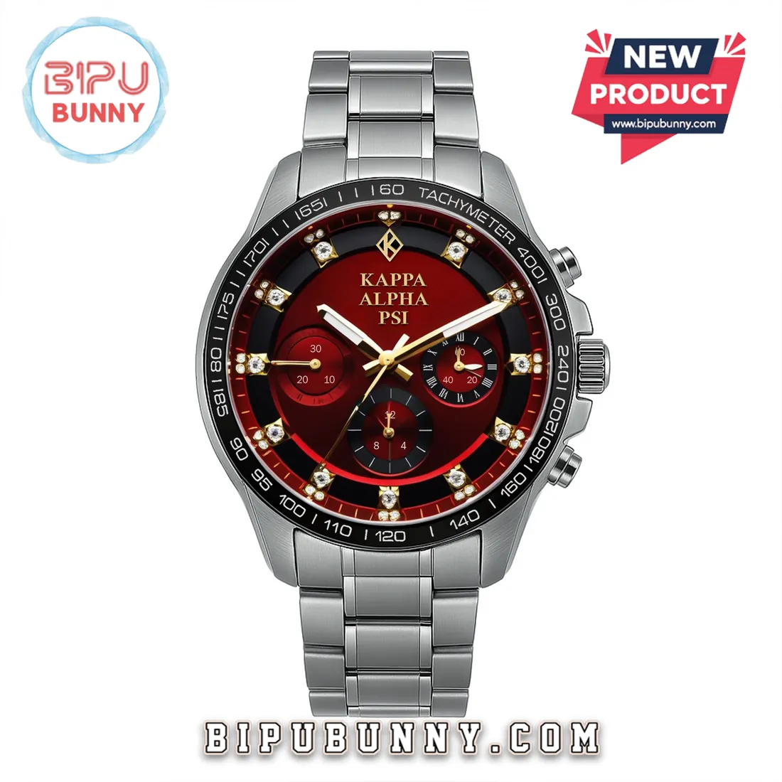 Kappa Alpha Psi Stainless Steel Black and Gold Chronograph Watch Kappa Alpha Psi Stainless Steel Black and Gold Chronograph Watch