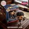 Khvicha Kvaratskhelia Funko Pop vinyl figure holding a silver trophy next to its blue Paris Saint-Germain display box.!