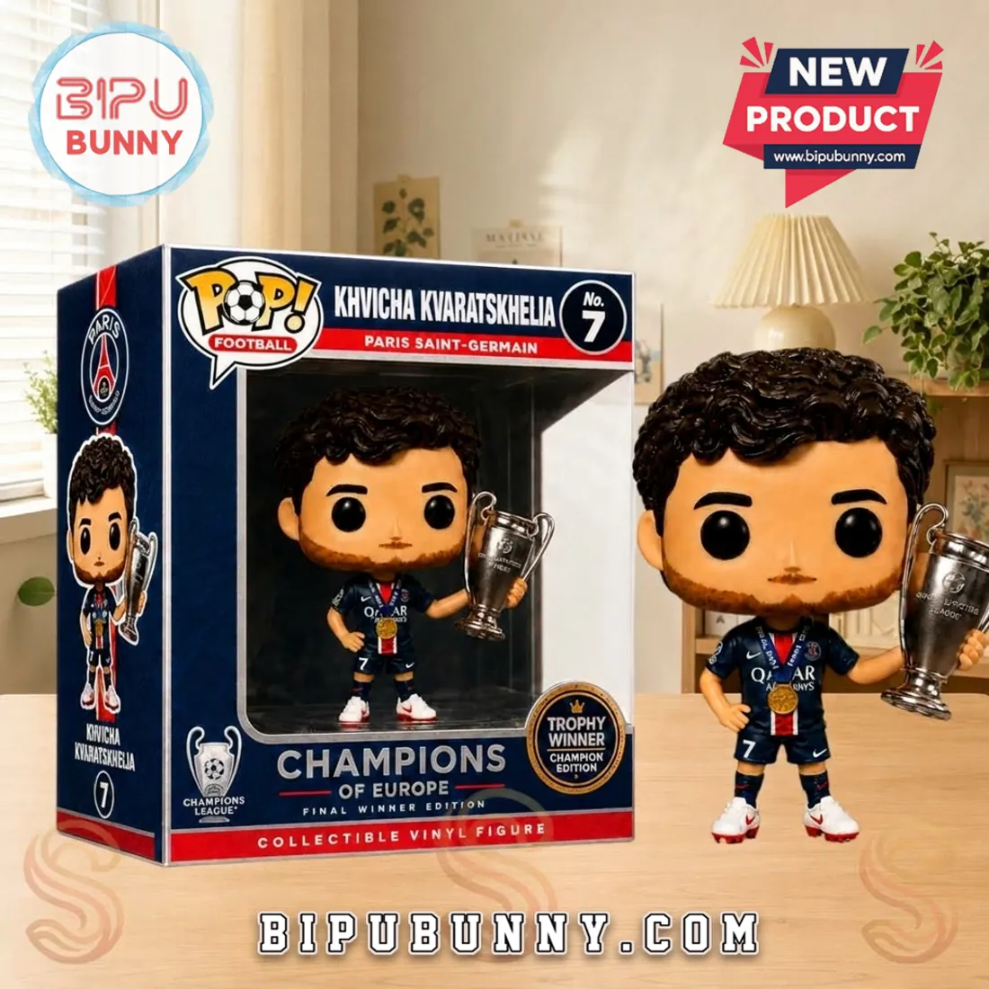 Khvicha Kvaratskhelia Paris Saint-Germain Vinyl Figure Khvicha Kvaratskhelia Paris Saint-Germain Vinyl Figure