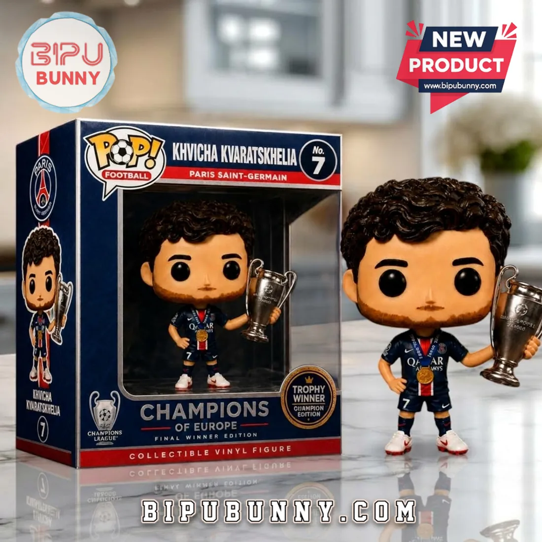 Khvicha Kvaratskhelia Paris Saint-Germain Vinyl Figure Khvicha Kvaratskhelia Paris Saint-Germain Vinyl Figure